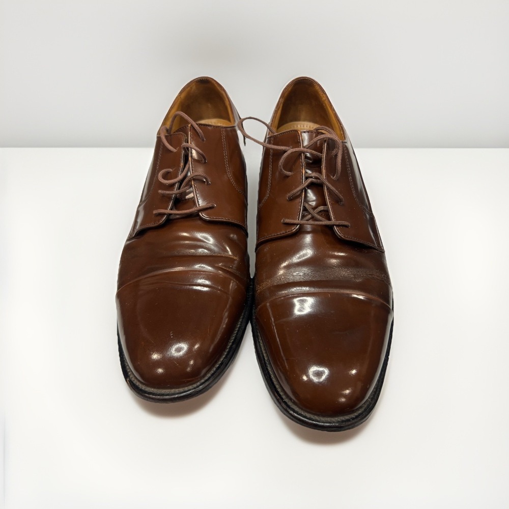 Bostonian 25033 Brown Leather Cap-Toe Oxford with Leather Soles 11.5 M Made